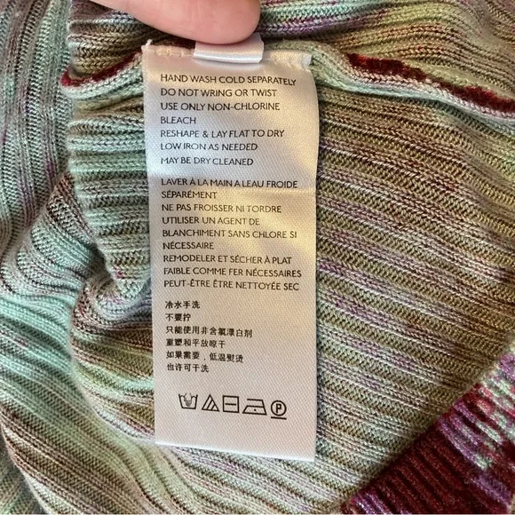 Free People Cherie ribbed v neck sweater in wine abstract swirl paisley print - Picture 7 of 8